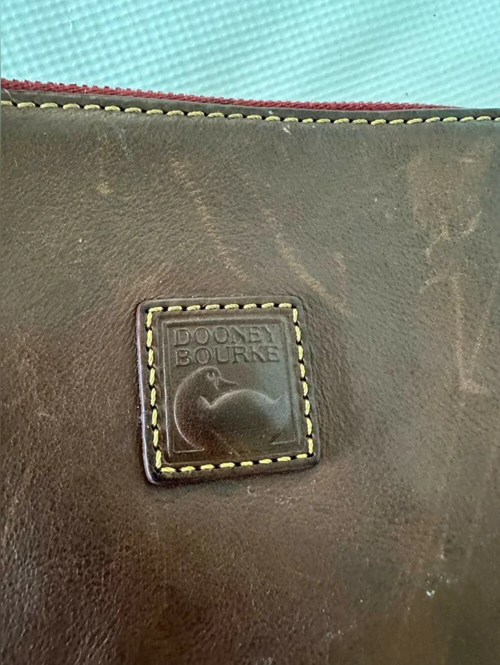 Dooney & Bourke Florentine Zip Pod Backpack Dark Brown Leather Redlined Interior